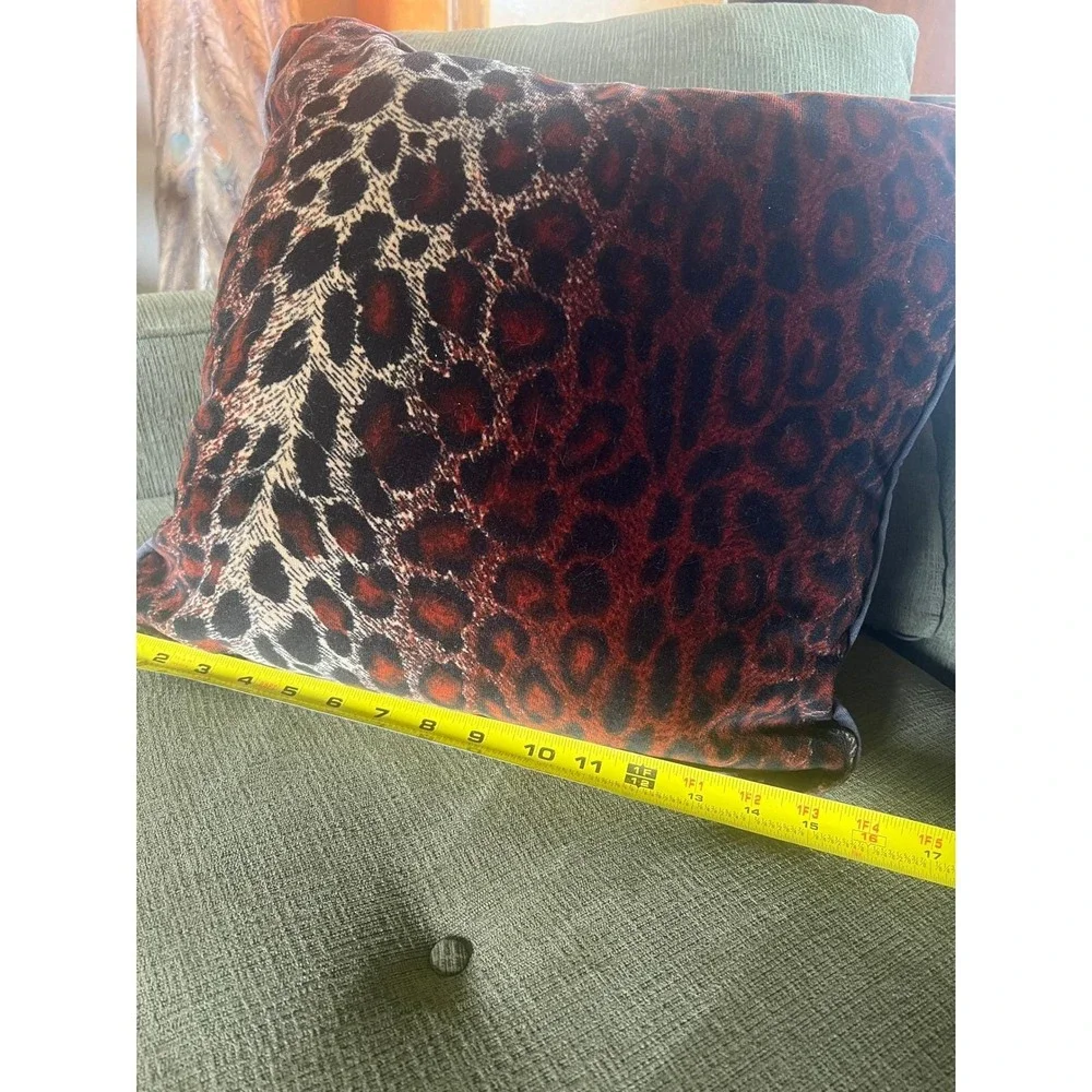 Leopard Print Whimsigoth‎ 90s Velvet Throw Pillow Animal Print Accent Plush